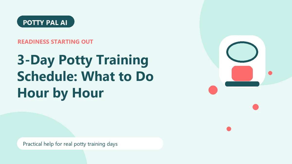 Toddler sitting on a small potty chair at home during a three-day potty training weekend