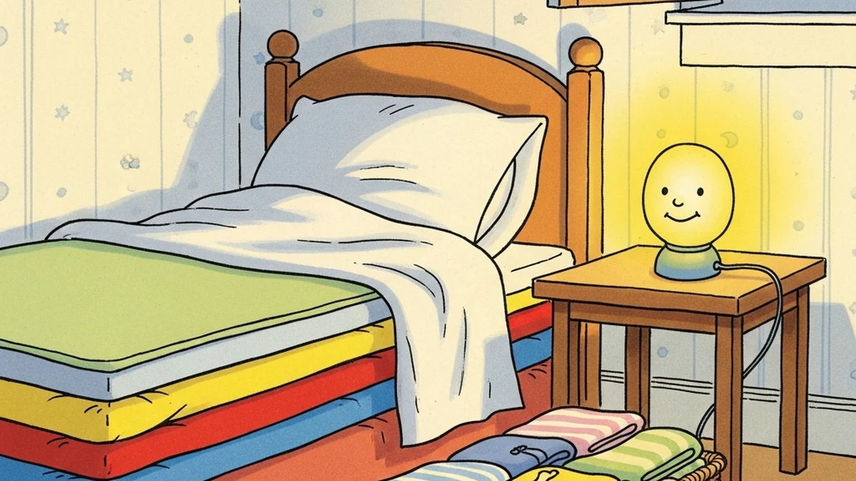 Cozy toddler bed with layered sheets and a waterproof mattress pad in a cheerful children's bedroom